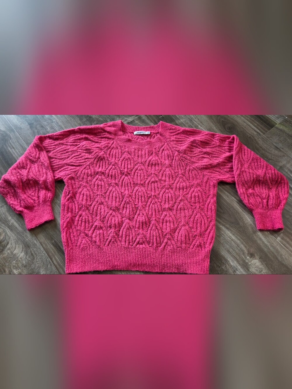 Ricki's Hot Pink Cable Stitch Crewneck Sweater
